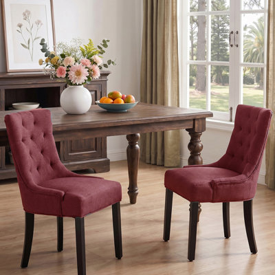 Chaise rembourrée capitonnée de 21 po de hauteur (ensemble de 2)