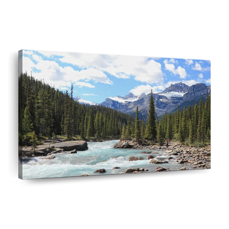 Rocky Mountains River sur toile, H 8 po x l 12 po x P 1 po