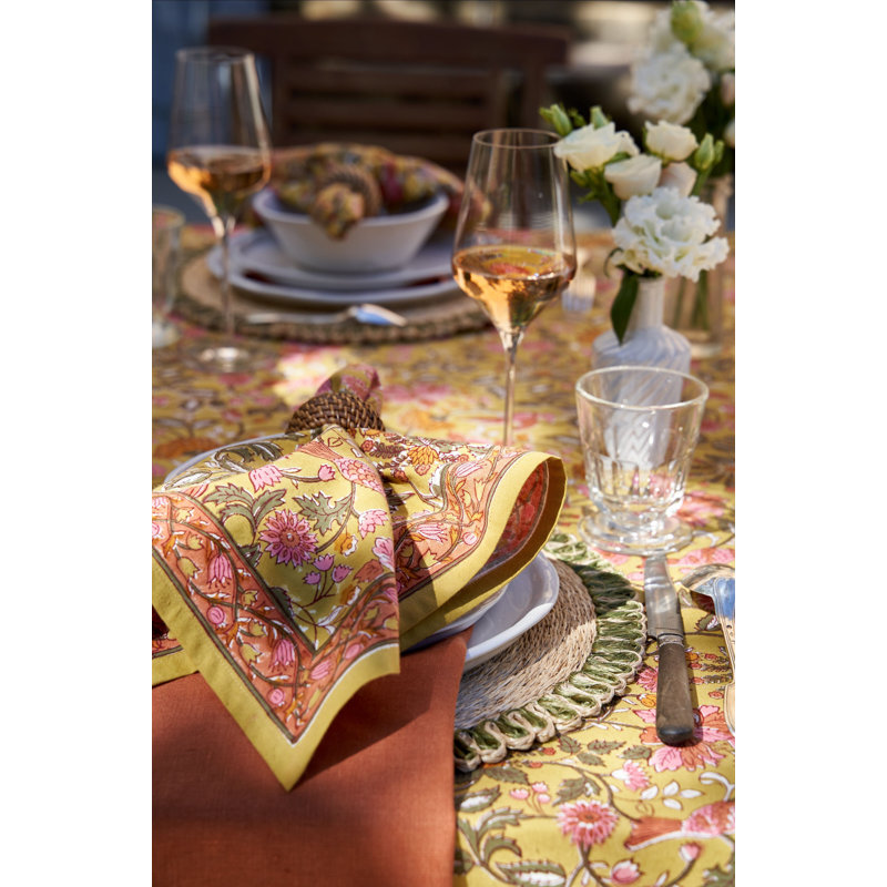 Damaris Napkins - Pink/Mustard - 20" x 20" - Set of 4