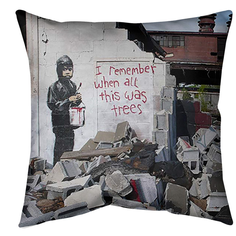 Geometric Outdoor Reversible Throw Pillow, 20" x 20", Yes