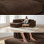 Jumbo Cord Upholstered Corner Sofa Small Back Cushion with Foot Stool -124794849-115617614