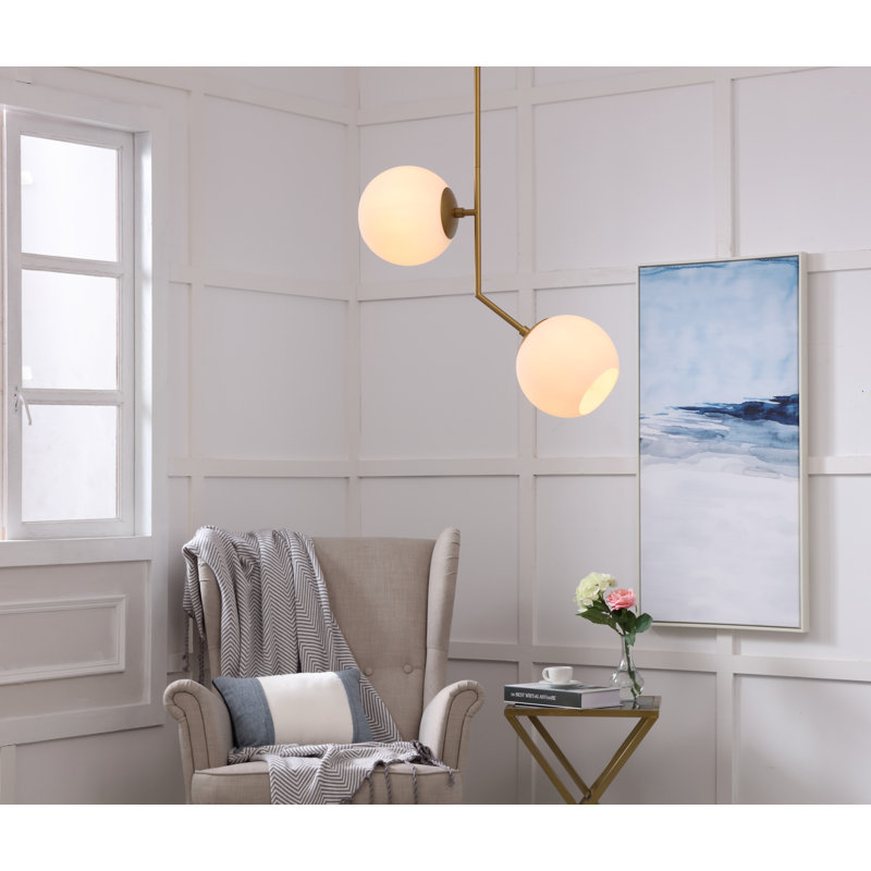 Suazo 2 - Light Cluster Pendant, Frosted, Brass