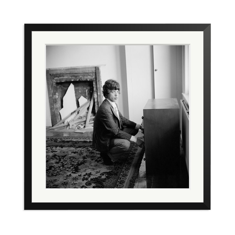 Mick Jagger at Home, 1966, 25" H x 25" W, Black