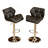 Glasgow Contemporary Tufted Adjustable Height Hidraulic Bar Stools, Set Of 2, Black