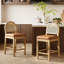 Tabourets de bar en bois avec dossier en rotin naturel (ensemble de 2)-1852295976