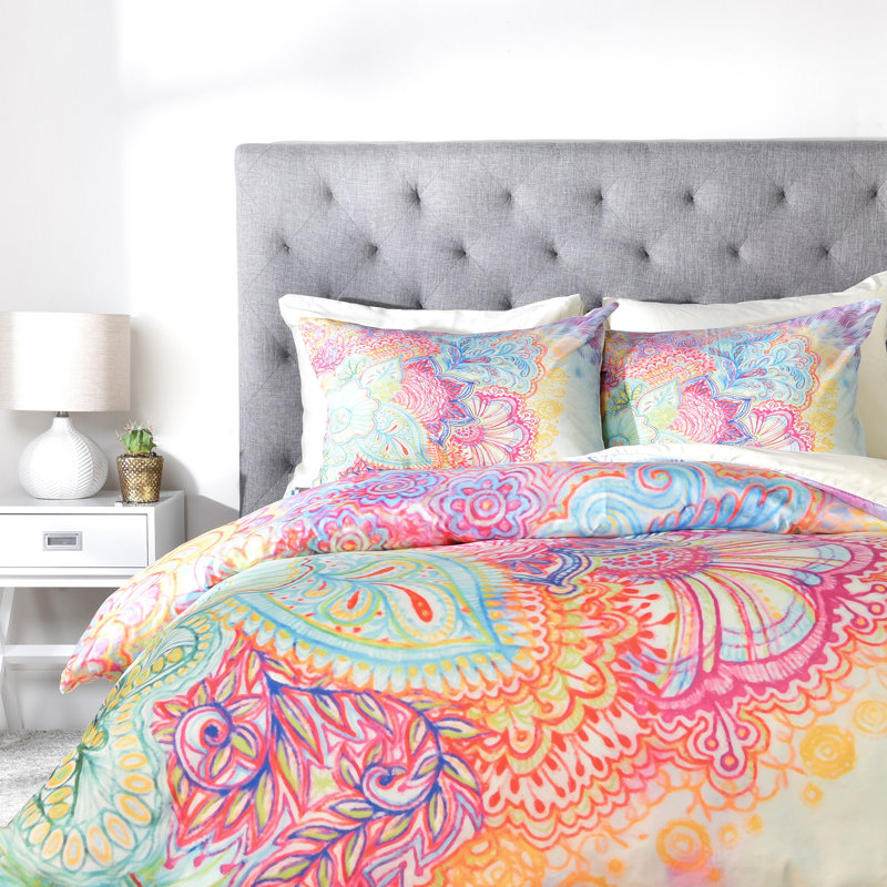 Stephanie Corfee Polyester Floral Duvet Cover, Twin/Twin XL Duvet Cover + 1 Standard Sham
