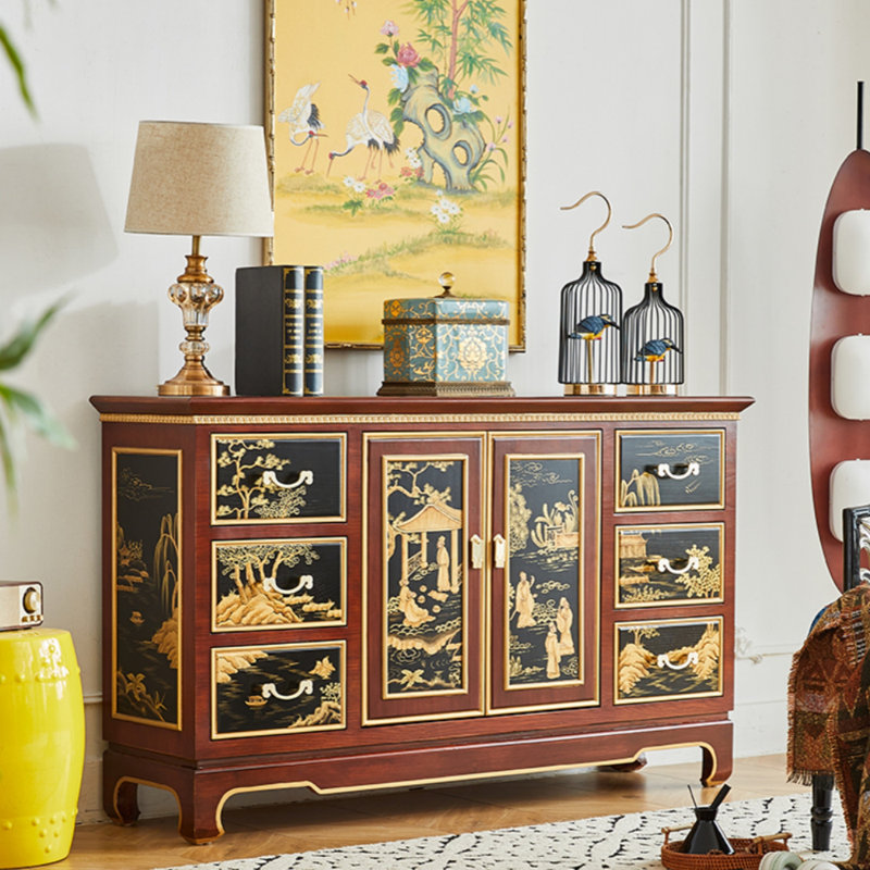 Buffet classique peint, H 35,43 po x l 59,06 po x P 15,75 po