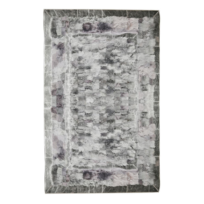 Light Grey Tuscan Rug Handmade Genuine Tuscan Leather Carpet