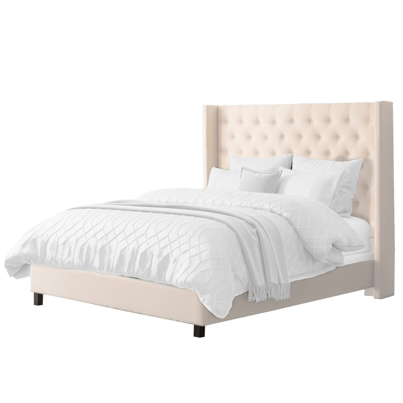 Lit à panneau tapissier Alfreton, Très grand, Rose pastel