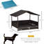 Lit pour chien Pe avec structure surélevée, coussin amovible et coussin de pavillon Blue Pleasure, pour l'intérieur et l'extérieur