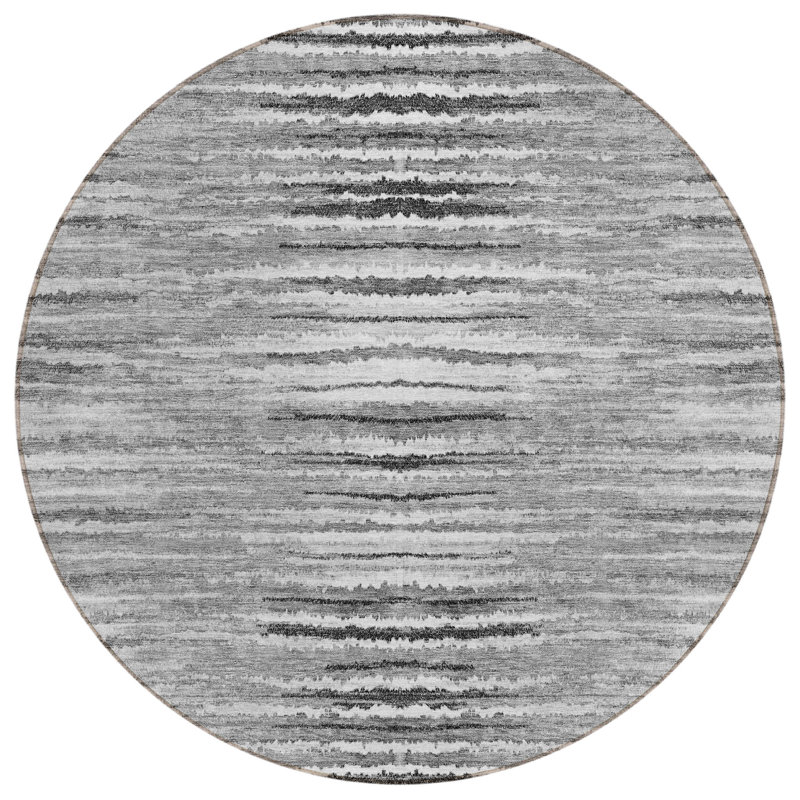 Altair Washable Abstract Indoor / Outdoor Rug, Round 8'
