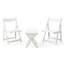Chaise de table pliable pour l'extérieur Hips, blanc, 2 chaises et bistro blanc rectangulaire inclus avec chaises, meubles pour espaces confortables