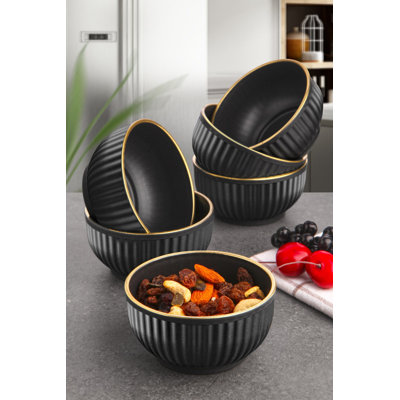 Set of 6 BPA-Free Plastic Bowls, Black, 4.0 x 4.0 x 2.0 inches | 8.5 fl oz Capacity | Lightweight & Durable | Ideal for Snacks, Meal Prep, and Storage | Not Dishwasher or Microwave Safe, Perfect for Everyday Use