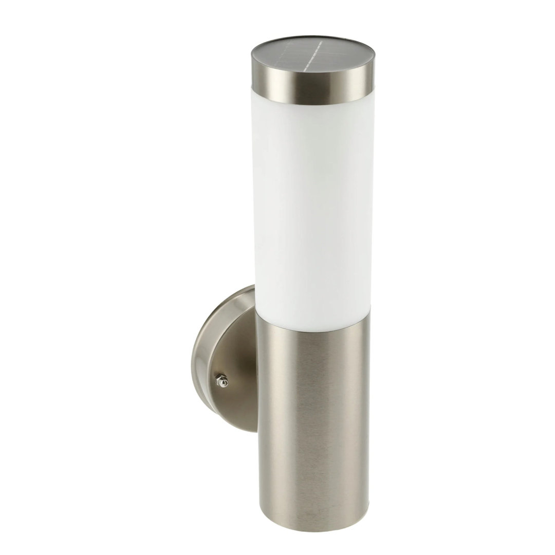 Brayen Stainless Steel 33cm H Solar Powered Outdoor Wall Lantern