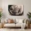Art mural gris en métal avec gros chats-608328718