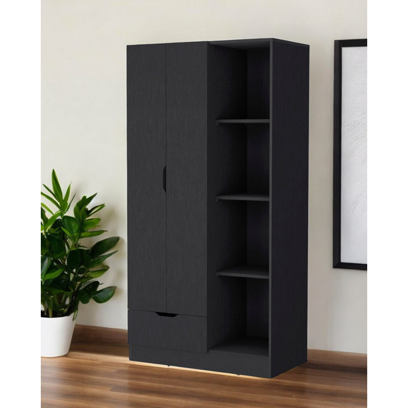 Commode combinée 35 po à tiroirs noirs