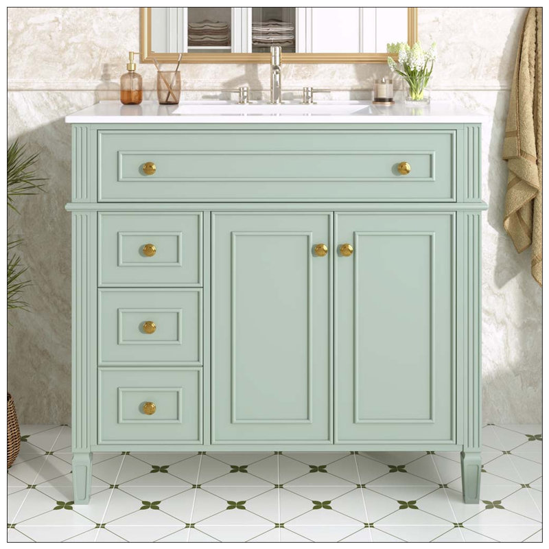 Meuble-lavabo 36 po avec lavabo, Green