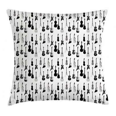 Ambesonne Music Throw Pillow Cushion Cover, Monochrome Strings Various Types Acoustic And Electronic Guitar Cello Violin, Decorative Square Accent Pil -  East Urban Home, FA2CB7ADA3454F12BE888B81356DB306