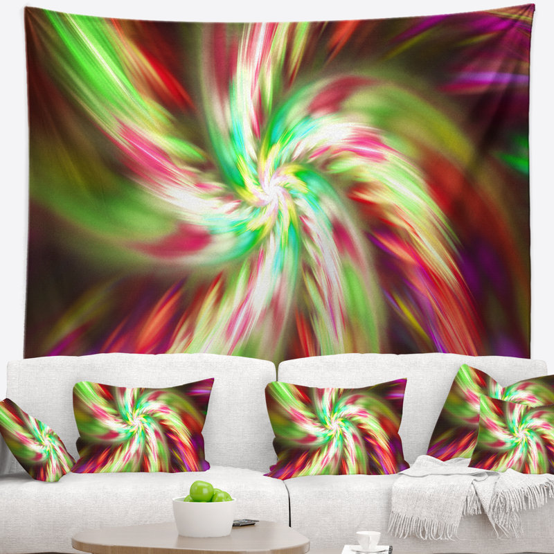 Tapisserie florale exotique multicolore, H 68 po x l 80 po