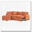 Canapé-lit modulaire de 82,67 po convertible en forme de L avec repose-pieds, deux coussins, deux prises de courant et deux ports USB pour le salon-686301177