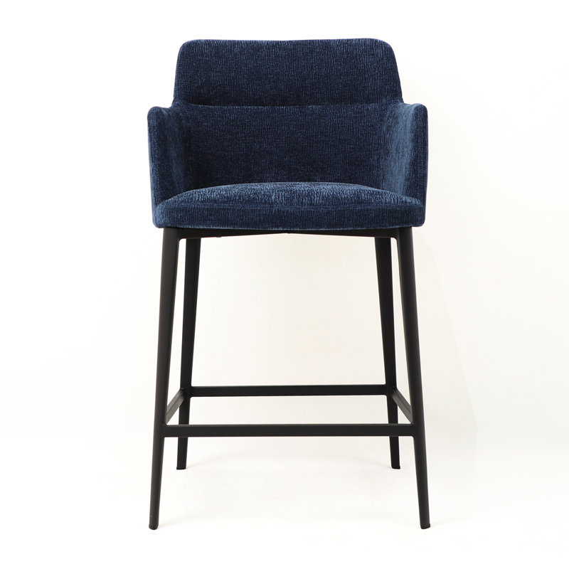 Jahnke Earle Bar & Counter Stool, Counter Stool (25" Seat Height), Dark Navy Blue