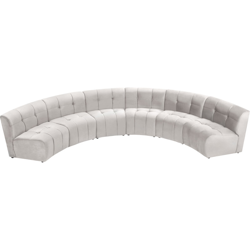 Jedson Velvet Sectional Symmetrical, Cream Velvet