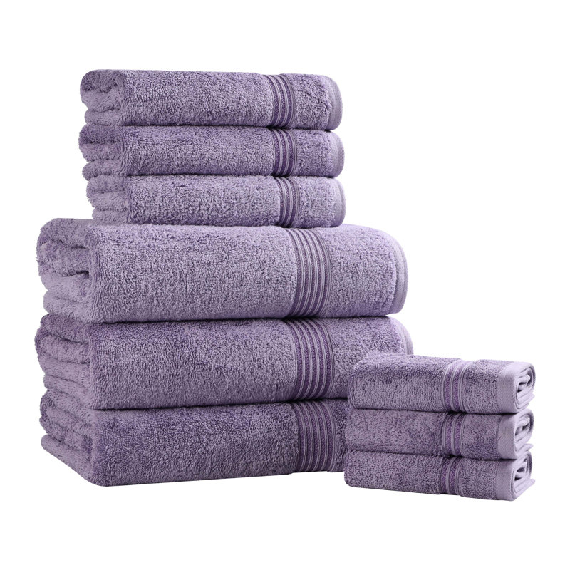 Ensemble de serviettes de bain 9 pièces Glennet Heritage, Mauve royal