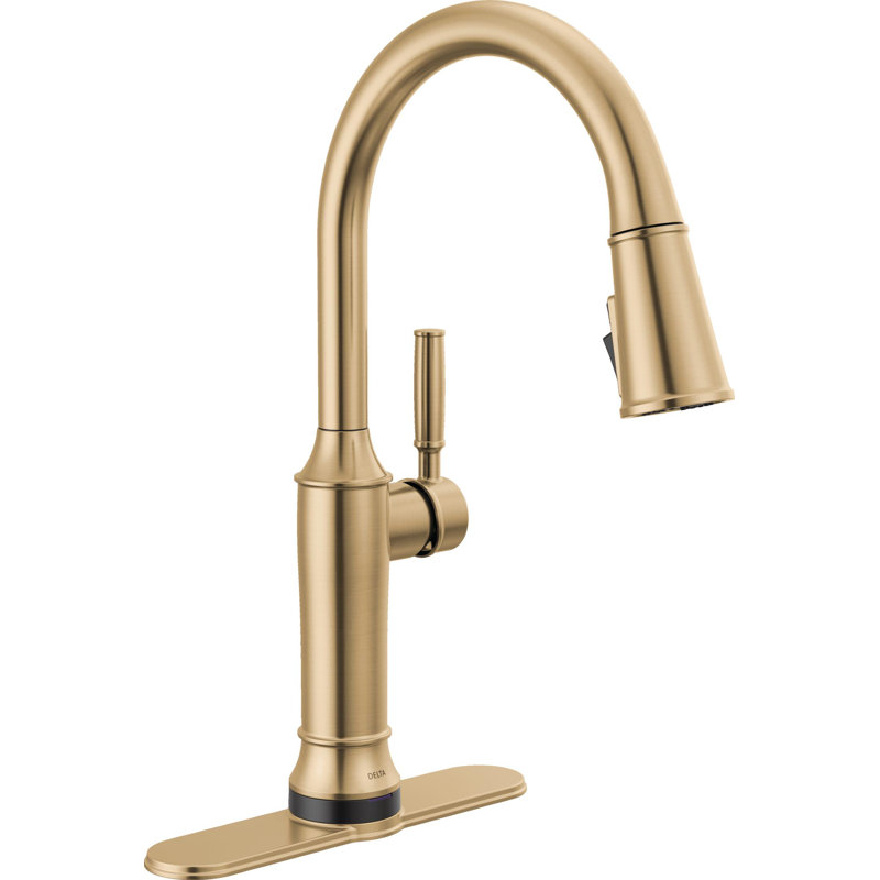 Renaldi Touch2O Kitchen Sink Faucet with Touchless Technology, Lumicoat Champagne Bronze