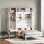 Lit escamotable mural peu encombrant avec bureau, bois aggloméré, style moderne pour la maison