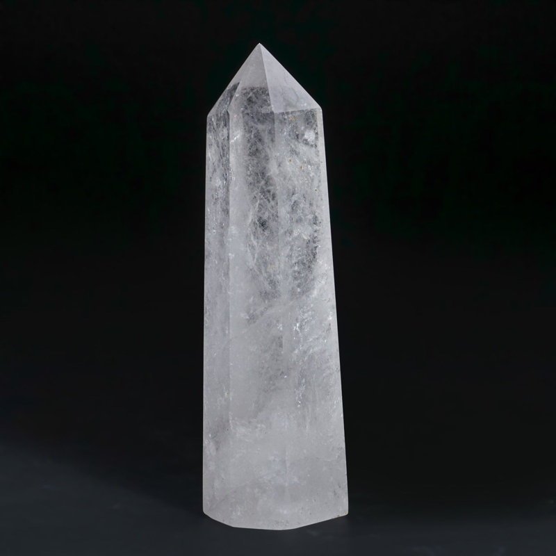Véritable pointe de quartz transparent poli du Brésil (0,76 lb)