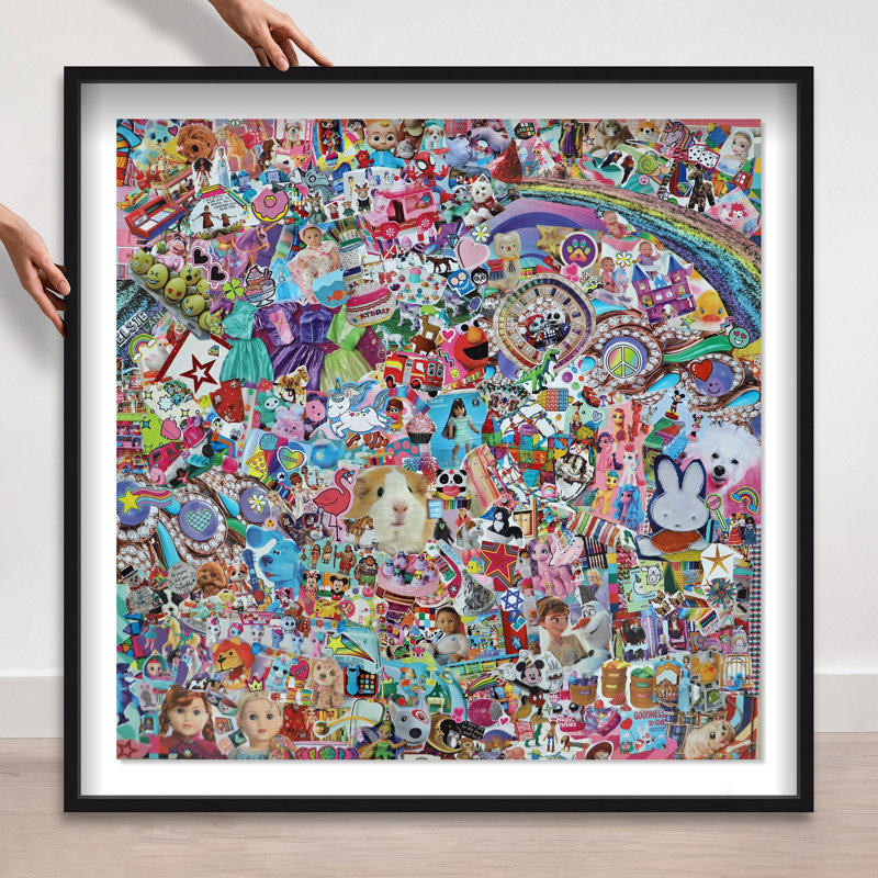 Oliver Gal Katy Hirschfeld - KidsBop Bright - Luxury Shadowbox Framed Wall Art, 31.5" H x 31.5" W
