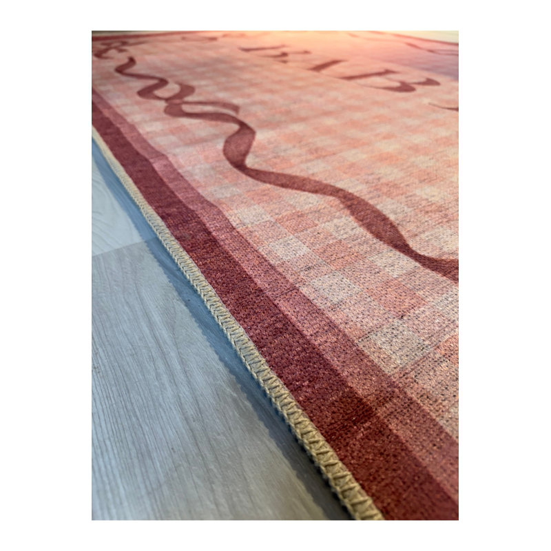 Tapis rose tissé Mosso, 5 pi 1 po x 7 pi 7 po