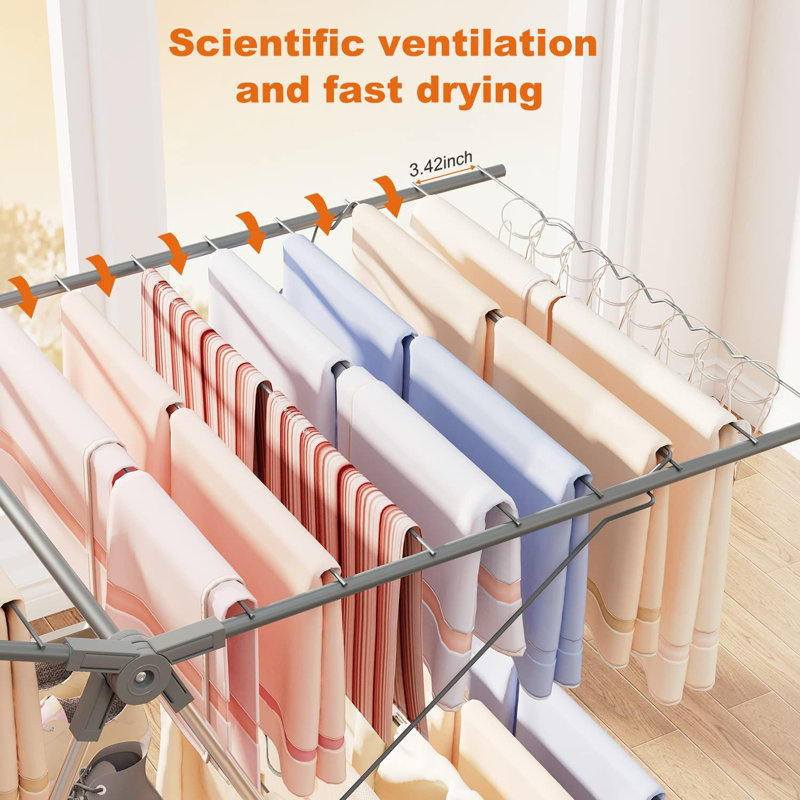 Winged Clothes Airer with 33 Rails