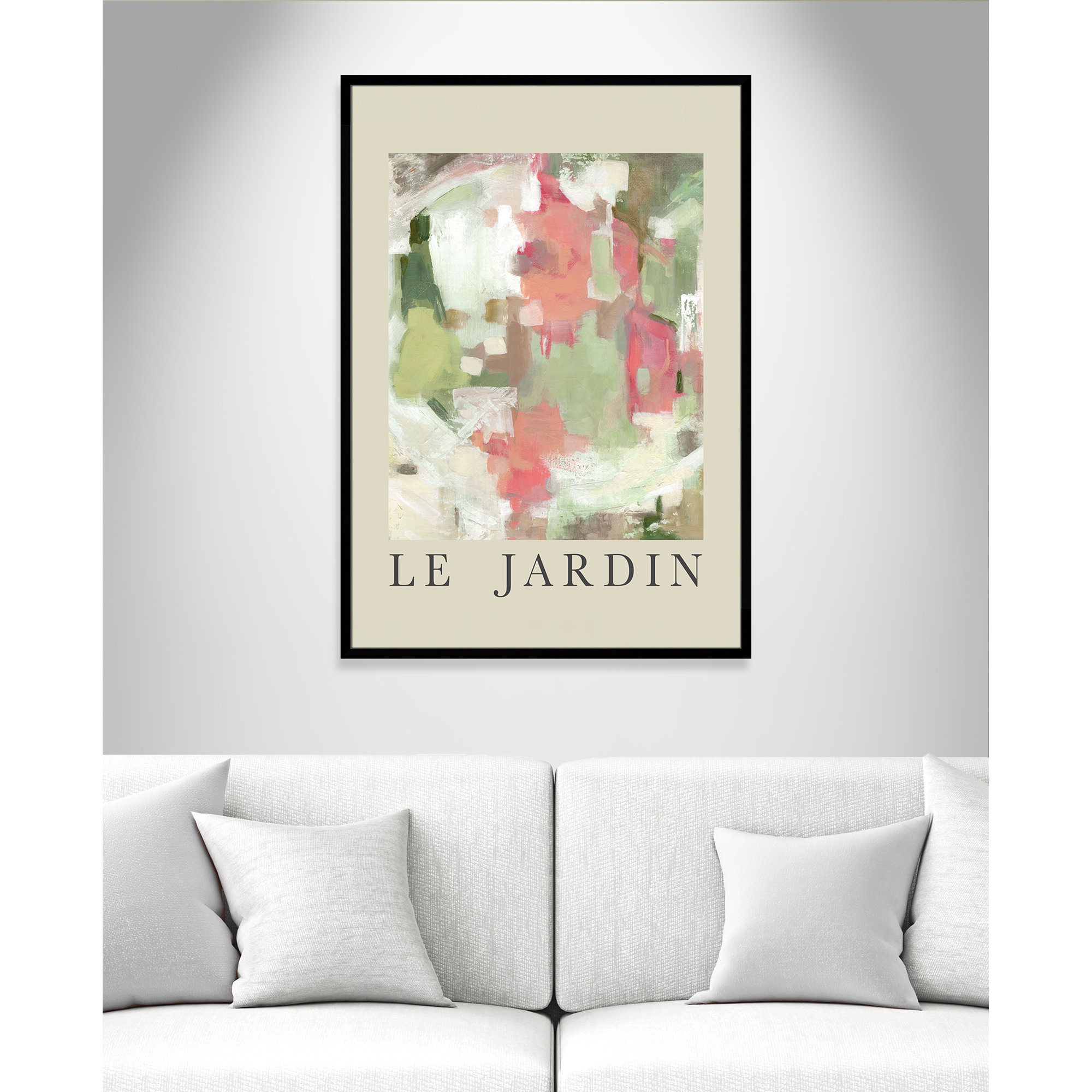 Botanical Poster Collection " Le Jardin " by Carol Robinson, Black Single Picture Frame, 55" H x 39" W x 1.25" D, No