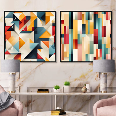 Culain - Abstract Shapes Square Collage Set Of 2