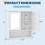 Armoire à pharmacie murale à miroir, rangement au-dessus de la toilette 22,2 po avec tablette réglable-108153325