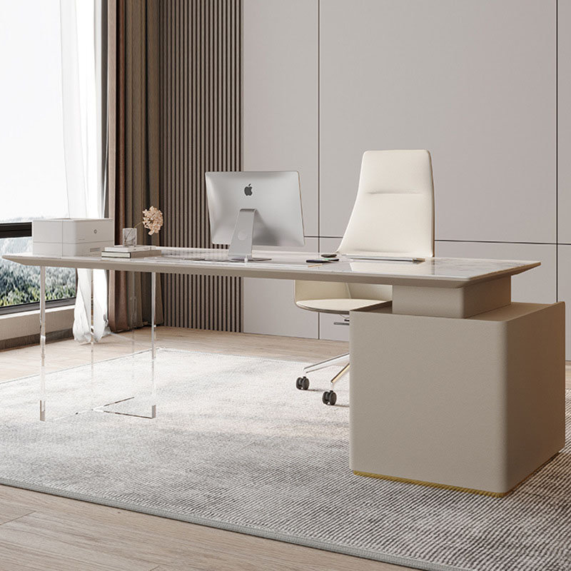 Bureau à bascule moderne et minimaliste avec acrylique, H 29,5 po x l 70,9 po x P 27,6 po