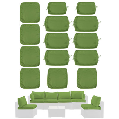 14 Pcs Set Outdoor Cushion Cover Set For Patio Furniture Cushion, Covers Only