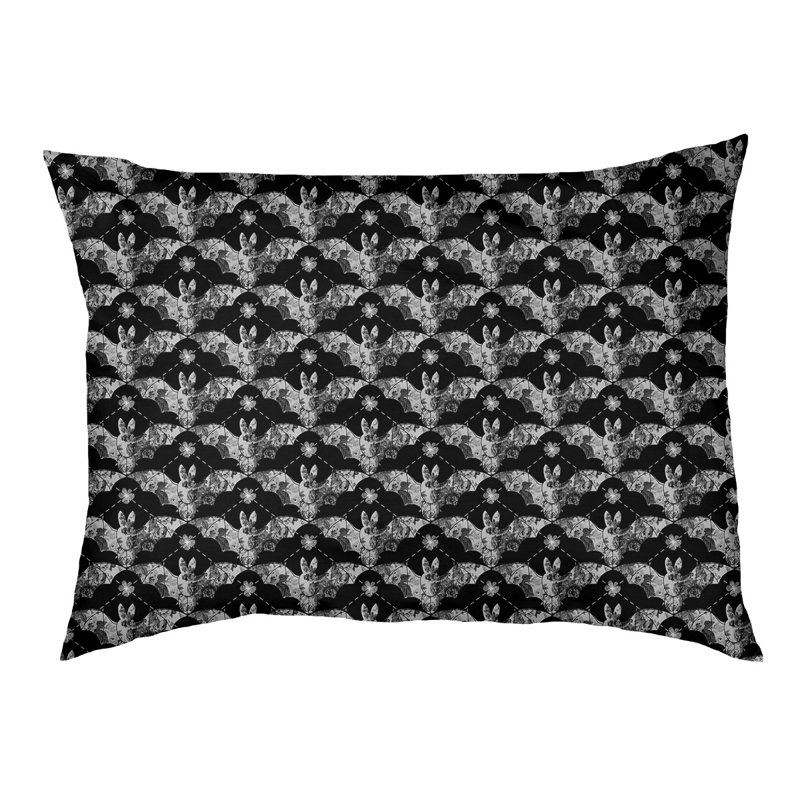 Coussin pour chien Byrge Bats, Noir, Grand (H 17 po x l 52 po x P 42 po)