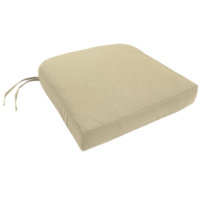 Encinitas Sunbrella Outdoor 3.5'' Dining Chair Cushion, Antique Beige Sunbrella® Canvas, 3.5" H x 23" W x 18" D