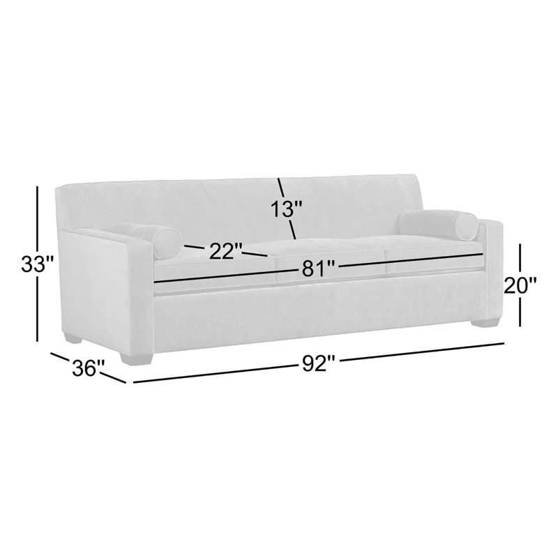 Francesca 92" Upholstered Sofa, Andrew Slate Performance Chenille