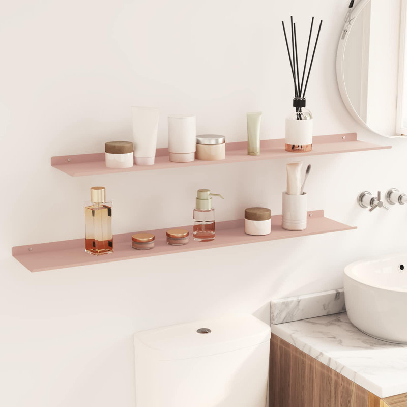 Steel Floating Shelf, Pink