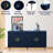 Navy Blue 4 Door Wooden Cabinet Sideboard Buffet Server With Adjustable Shelf For Office, Living Room, Entryway, Hallway, Kitchen And Dining Place Modern In Matte Dining, Room