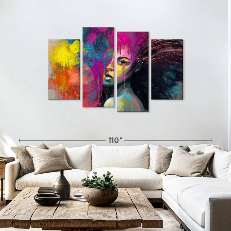Leisha African Vibrance, H 48 po x l 75 po