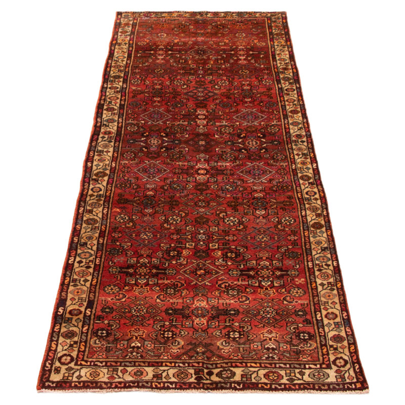 Tapis rouge unique fait à la main 3 pi 3 po x 10 pi 0 po Andelz