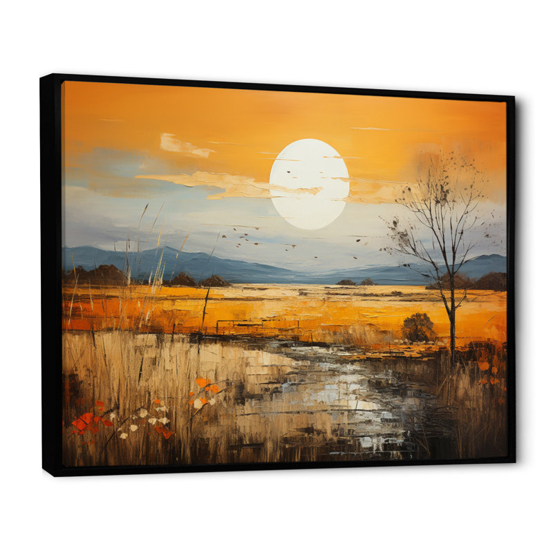 «Prairies Bliss Collage», impressions sur toile, Cadre flottant noir, H 24 po x l 32 po x P 1 po