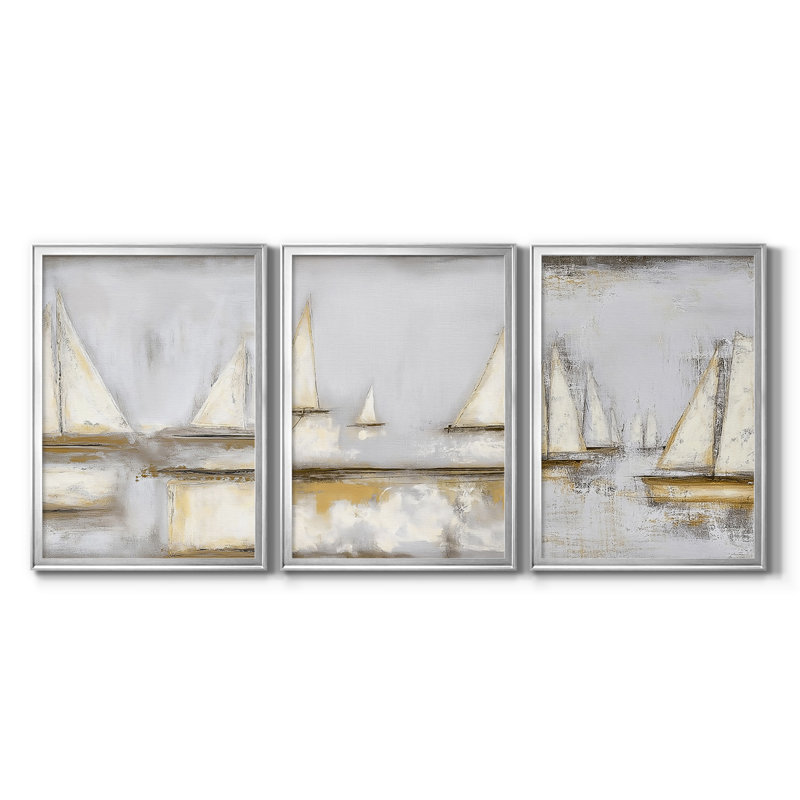 NAUTICAL Series CLXIV - Toile tendue avec châssis sur mesure - 3 pièces, H 21 po x l 30 po