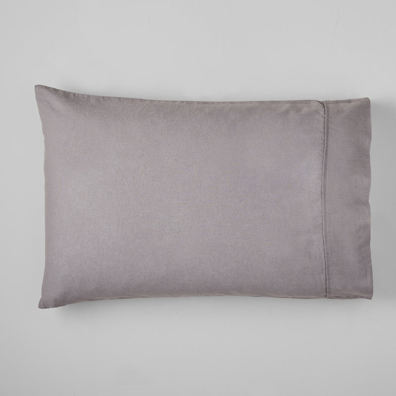 Jeffen Linen Blend Pillowcase Set, Charcoal, Standard