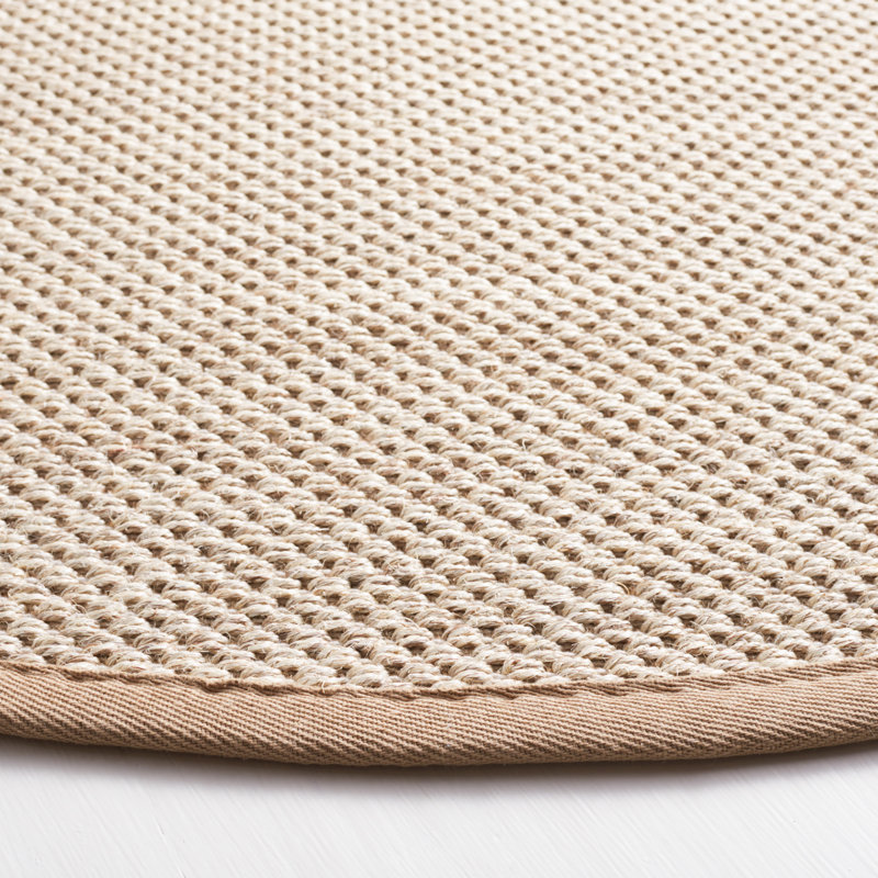 Kiki Jute/Sisal Marble/Linen Area Rug, Round 6'