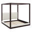 Lit plateforme moderne à baldaquin en bois, tête de lit tapissier pour un sommeil confortable-129390415-129390418